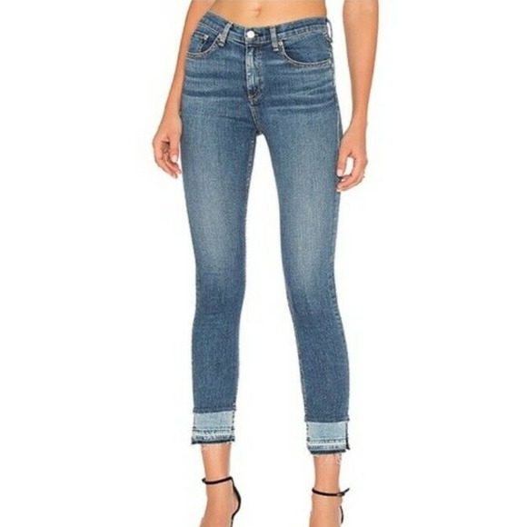 Rag & Bone Crows Nest 10 Inch Ankle Skinny Med Wash Released Hem Jeans Sz 27 (B2 - Picture 1 of 7